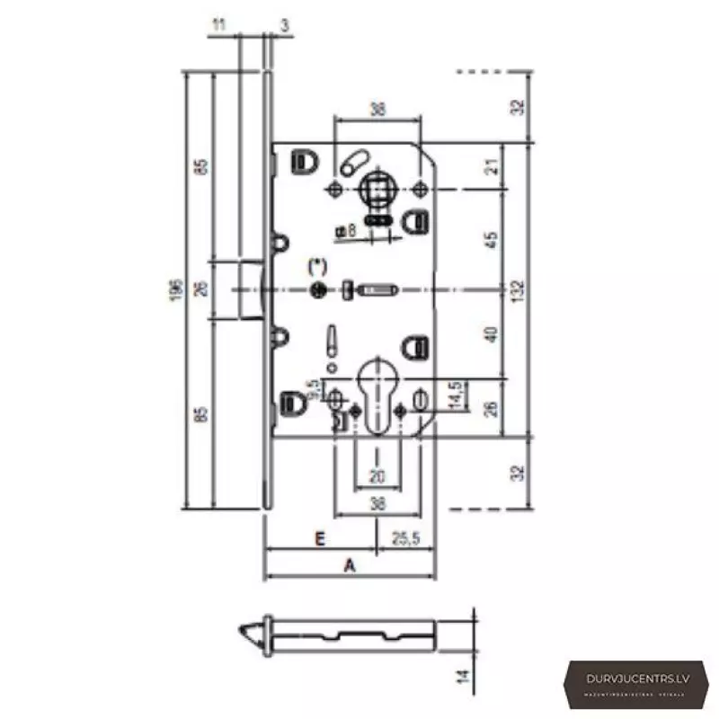 Durvju slēdzene magnētiskā sanmezgliem Polaris SF18PPZ ar pretplāksni