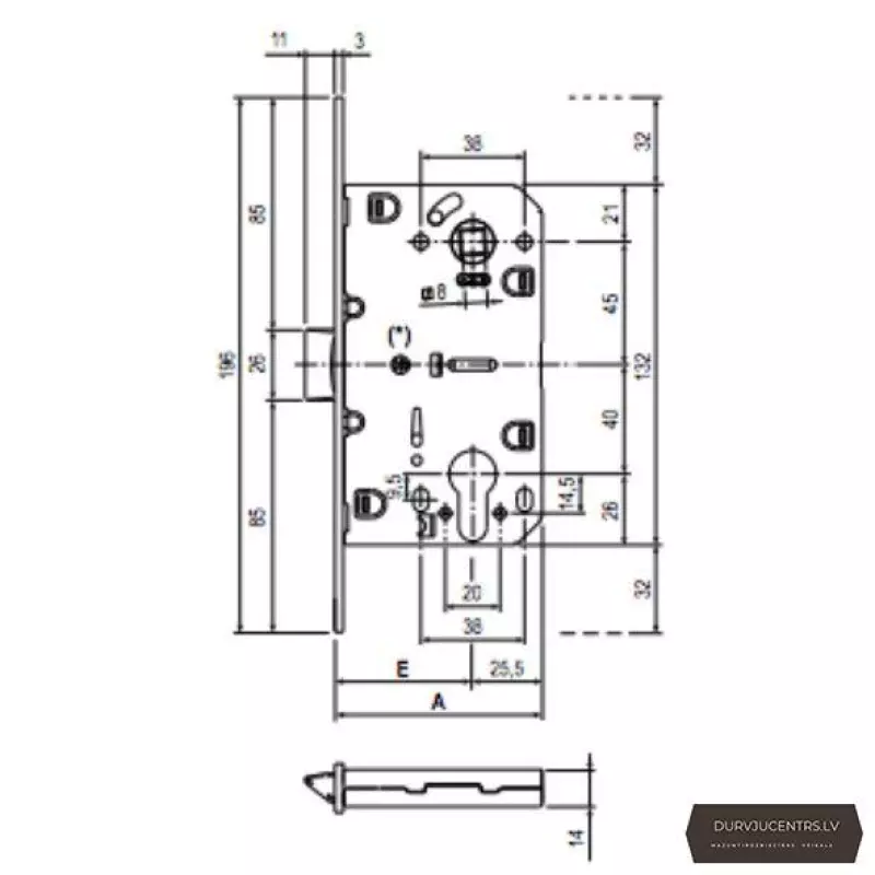 Slēdzene AGB F18 EVO PZ ar pretplāksni