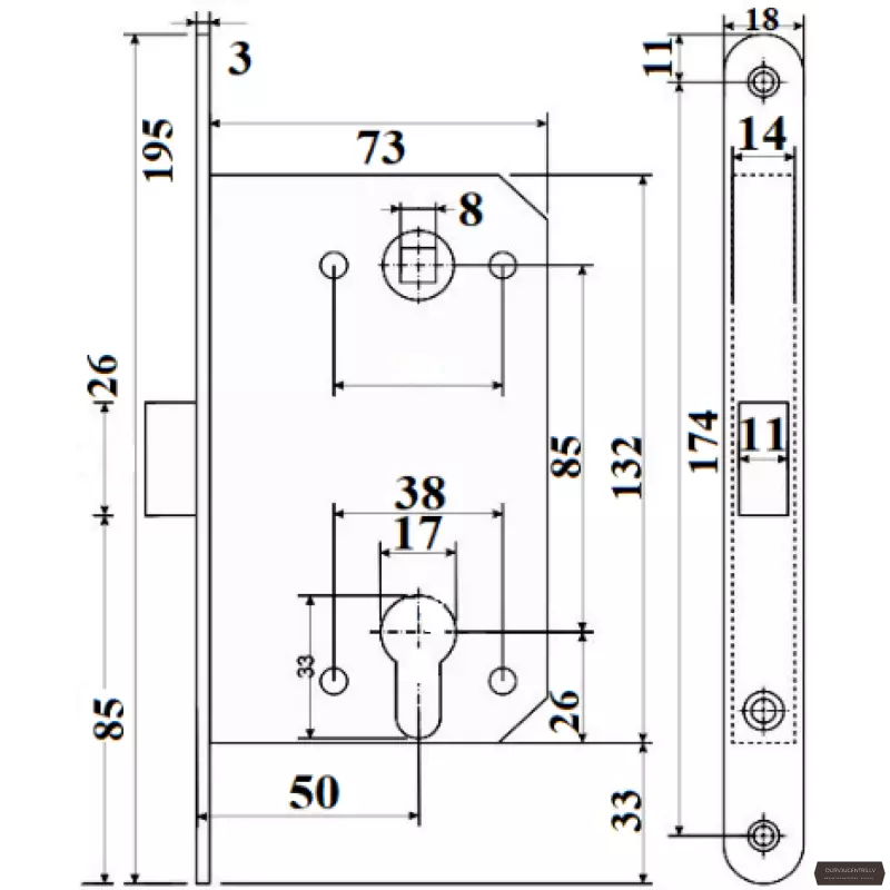 Slēdzene magnētiskā APECS 5300-MC-PZ, grafīts