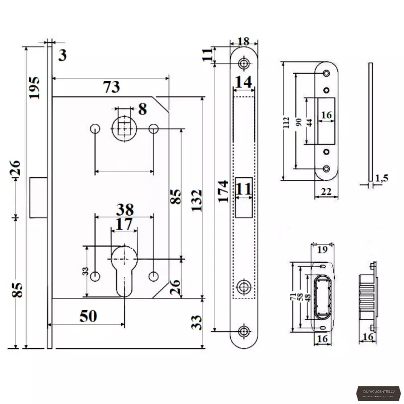 Slēdzene magnētiskā APECS 5300-MC-WC, hroms
