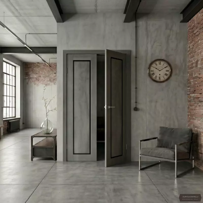Divviru durvis Legacy Tumšs betons BLK PVC Deluxe